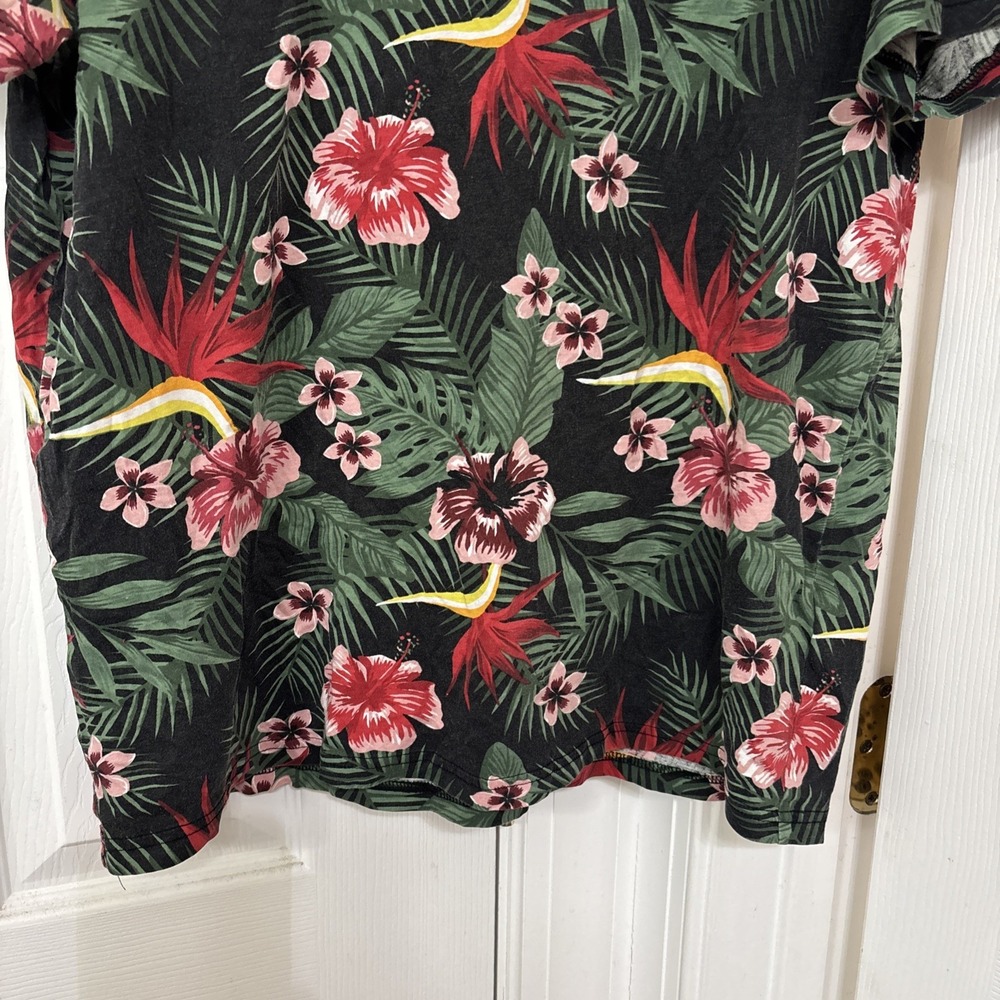 Guess Los Angeles Tropical Hawaiian Floral T-Shirt Mens Medium Green Multi 90s - Picture 4 of 8